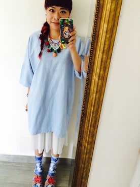 「N2（エヌドゥ）のアイテム」を使った、Kathy Kanさん（レディース・164cm）の春コーディネート