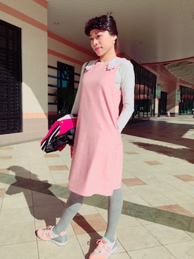 「PINK HOUSE」｜「アイテム（ダウンジャケット/コート）」を使った、Kathy Kanさん（レディース・164cm）の冬コーディネート