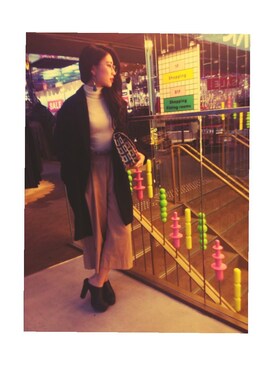 「モダン」｜「アイテム（チェスターコート）」を使った、ゆってぃさん（レディース・165cm）の冬コーディネート