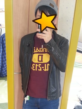 「Alpha Industries（アルファインダストリーズ）のアイテム（ニットキャップ/ビーニー）」を使った、 だいすけさん（メンズ・170cm）の冬コーディネート