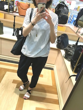 「ボーイッシュ」｜「アイテム（セットアップ）」を使った、ペンちゃんさん（レディース・164cm）の夏コーディネート