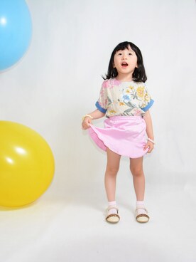 「アイテム（Tシャツ/カットソー）」を使った、uthiyuさん（キッズ・130cm）の春コーディネート