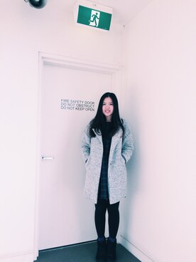 「from Koreaのアイテム（ダウンジャケット/コート、グレー系）」を使った、szelionyanさん（レディース・164cm）の夏コーディネート