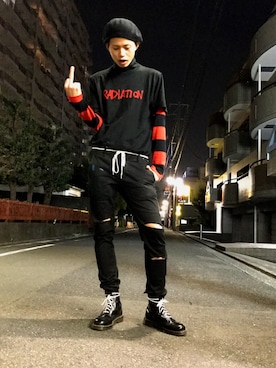 「JOHN LAWRENCE SULLIVAN」｜「アイテム（ハンチング/ベレー帽）」を使った、しょーやさん（メンズ・180cm）の秋コーディネート