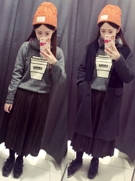 「I am I （アイアムアイ）のアイテム（その他アウター）」を使った、Bella蓓蓓さん（レディース・162cm）の冬コーディネート