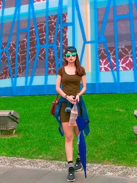 「Step Korea（Step Korea）のアイテム」を使った、Abby Yangさん（レディース・153cm）の秋コーディネート