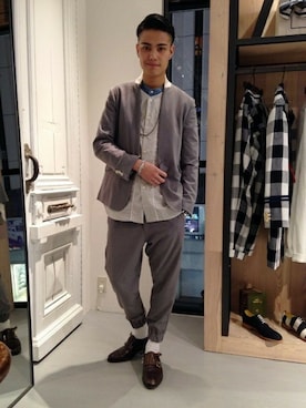 「リブ　」｜seiji satoさん（メンズ・178cm）の春コーディネート
