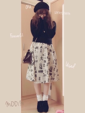 「黒タートルネック」｜「アイテム（アクセサリー）」を使った、𝐌  さん（レディース・159cm）の秋コーディネート