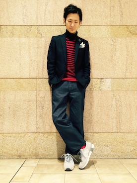 「アイテム（テーラードジャケット）」を使った、uedamitsuruさん（メンズ・168cm）の冬コーディネート