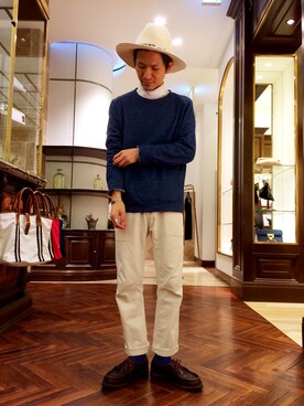 「パラブーツ」｜「アイテム（スウェット）」を使った、uedamitsuruさん（メンズ・168cm）の秋コーディネート