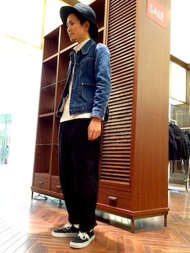 「RED KAP（レッドキャップ）のアイテム（その他パンツ）」を使った、uedamitsuruさん（メンズ・168cm）の冬コーディネート