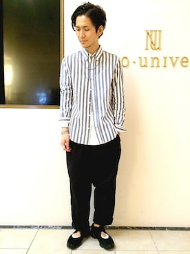 「NANO universe（ナノユニバース）のアイテム（アクセサリー）」を使った、uedamitsuruさん（メンズ・168cm）の夏コーディネート