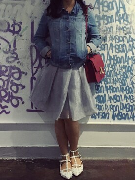 「skirt」｜「アイテム（デニムジャケット）」を使った、Someone Likes Blueさん（レディース・155cm）の春コーディネート