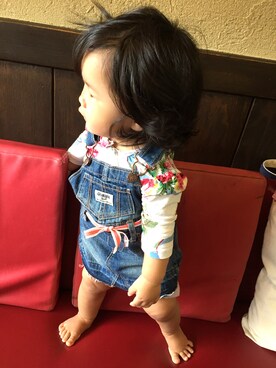 「OSHKOSH（オシュコシュ）のアイテム（ワンピース/ドレス）」を使った、anne185さん（キッズ・80cm）の秋コーディネート