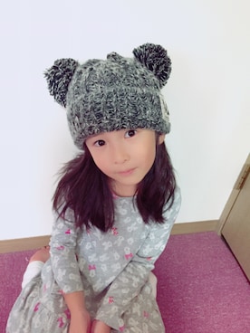 「キッスコーデ」｜「アイテム（ニットキャップ/ビーニー）」を使った、anne185さん（キッズ・110cm）の秋コーディネート