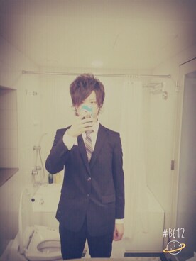 「わかんねのアイテム（ネクタイ、パープル系）」を使った、けんぼーぼーぼーさん（メンズ・177cm）の春コーディネート