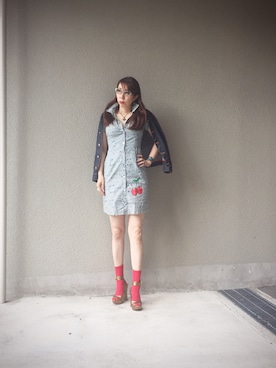 「galcia（ガルシア）のアイテム」を使った、ちゃけ＆まこさん（レディース・159cm）の秋コーディネート