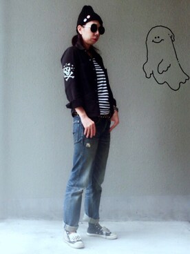 「Apply（アプリー）のアイテム」を使った、ちゃけ＆まこさん（レディース・159cm）の秋コーディネート