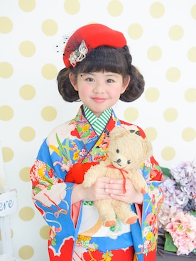 「アイテム（Yukata、ブルー系）」を使った、スノーイン大須キモノガールさんの冬コーディネート