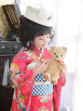 「アイテム（Yukata、ピンク系）」を使った、スノーイン大須キモノガールさんの冬コーディネート