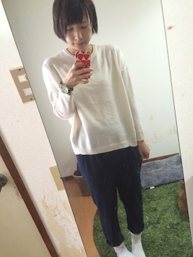 「CLOUDNINE（クラウドナイン）のアイテム（トップス）」を使った、みゆひな2さん（レディース・166cm）の秋コーディネート