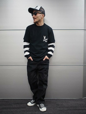 「ポケットＴシャツ」｜「アイテム（トップス）」を使った、senさん（メンズ・165cm）の冬コーディネート