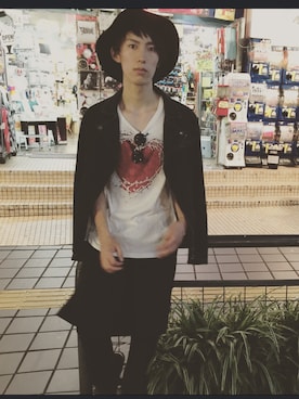 「B'2nd（ビーセカンド）のアイテム（帽子）」を使った、koukiさん（メンズ・170cm）の夏コーディネート