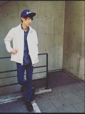 「EFFECTEN（エフェクテン）のアイテム（パンツ）」を使った、koukiさん（メンズ・171cm）の冬コーディネート