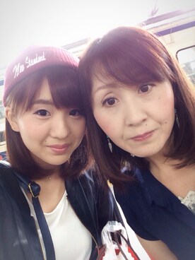 「HARE（ハレ）のアイテム（ニットキャップ/ビーニー、レッド系）」を使った、みいにょんさん（レディース・149cm）の夏コーディネート