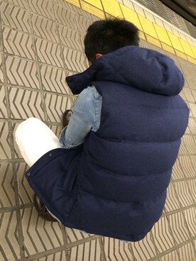 「UNIQLO（ユニクロ）のアイテム（その他パンツ、ホワイト系）」を使った、みいにょんさん（レディース・149cm）の秋コーディネート