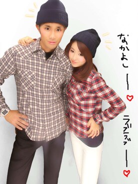 「WEGO（ウィゴー）のアイテム（ニットキャップ/ビーニー、ブルー系）」を使った、みいにょんさん（レディース・149cm）の冬コーディネート