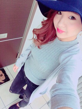 「YEVS（イーブス）のアイテム（帽子）」を使った、みいにょんさん（レディース・149cm）の秋コーディネート