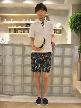 「EDIFICE（エディフィス）のアイテム（キャップ）」を使った、miuraさん（メンズ・176cm）の春コーディネート