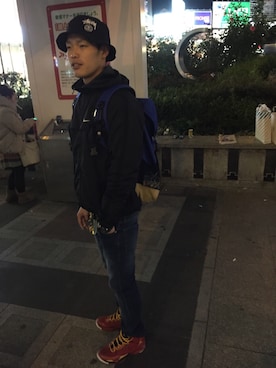 「XLARGE（エクストララージ）のアイテム（キーケース/キーアクセサリー）」を使った、Ta&keさん（メンズ・175cm）の冬コーディネート