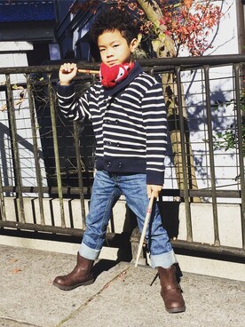 「GYMBOREE（ジンボリー）のアイテム（ジャケット/アウター、その他）」を使った、MonkeyKOUさん（キッズ）の冬コーディネート