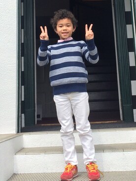 「GAP（ギャップ）のアイテム（ニット/セーター、その他）」を使った、MonkeyKOUさん（キッズ）の春コーディネート