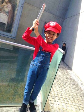 「CONVERSE（コンバース）のCONVERSE コンバース CHILD ALL STAR RZ HI(15-22)  チャイルドオールスターRZ HI 32710267 BLACKMONO （スニーカー、ブラック系）」を使った、MonkeyKOUさん（キッズ）の秋コーディネート