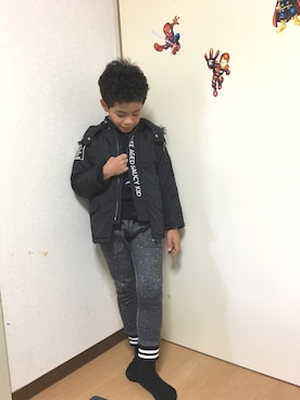 「WASK（ワスク）のアイテム（その他アウター）」を使った、MonkeyKOUさん（キッズ・125cm）の秋コーディネート