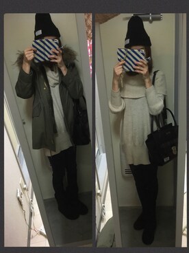 「A part by（アパートバイ）のアイテム（モッズコート）」を使った、pa☆さん（レディース・167cm）の冬コーディネート
