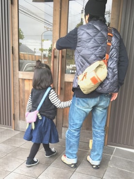 「AIGLE（エーグル）のアイテム（バッグ）」を使った、ちーこさん（キッズ・100cm）の秋コーディネート