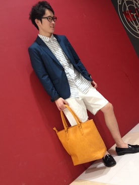 「膝上ショーツ」｜「アイテム（ジャケット/アウター）」を使った、haruki.uさん（メンズ・167cm）の春コーディネート