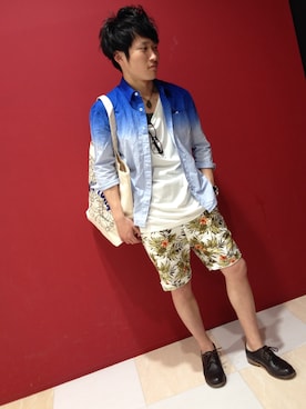 「膝上ショーツ」｜「アイテム（その他シューズ）」を使った、haruki.uさん（メンズ・167cm）の夏コーディネート
