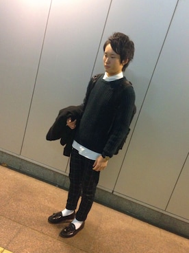 「ウィンドウペン」｜「アイテム（ブルゾン）」を使った、haruki.uさん（メンズ・167cm）の秋コーディネート