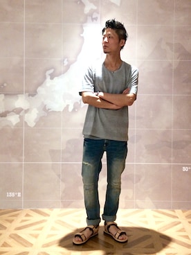「HAMNETT（ハムネット）のアイテム（パンツ）」を使った、noroさん（メンズ・168cm）の夏コーディネート