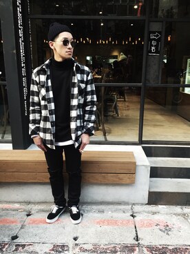 「アイテム（その他アウター）」を使った、George Linさん（メンズ・168cm・20代）の冬コーディネート