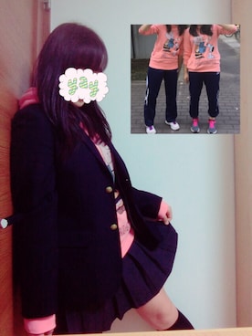 「なんちゃって制服」｜「アイテム（その他アウター）」を使った、ゆっこさん（レディース・156cm）の秋コーディネート