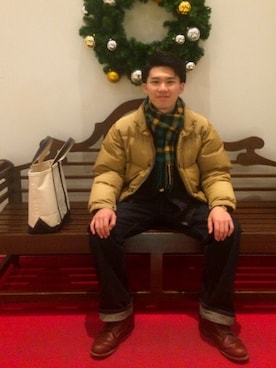 「RADOのアイテム」を使った、福元啓佑さん（メンズ・170cm）の秋コーディネート