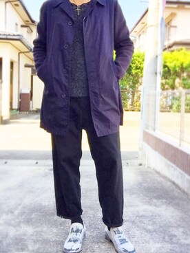 「MARNI（マルニ）のアイテム（トレンチコート）」を使った、黒熊さん（メンズ・178cm）の秋コーディネート