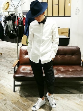 「LUCA/LADY LUCK LUCA（ルカ/レディラックルカ）のアイテム（トップス）」を使った、蟻正 敏雅さん（メンズ・176cm）の春コーディネート