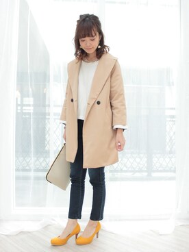 「note et silence （ノートエシロンス）のアイテム（トレンチコート）」を使った、SESTOさん（レディース・157cm）の春コーディネート